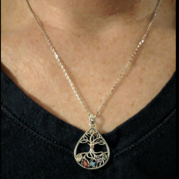 Silver Necklace for Women, Family Tree of Life - Picture 3 of 6
